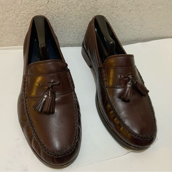 Cole Haan Maine Pinch Classic  Brown Leather Tassel Loafers Mens Size US 9.5 W - Picture 2 of 16
